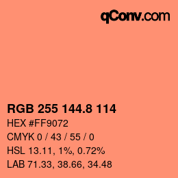 Color code: RGB 255 144.8 114 | qconv.com