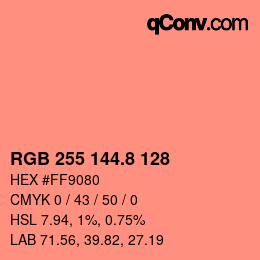Color code: RGB 255 144.8 128 | qconv.com