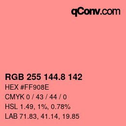 Color code: RGB 255 144.8 142 | qconv.com