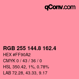 カラーコード: RGB 255 144.8 162.4 | qconv.com