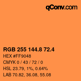 カラーコード: RGB 255 144.8 72.4 | qconv.com