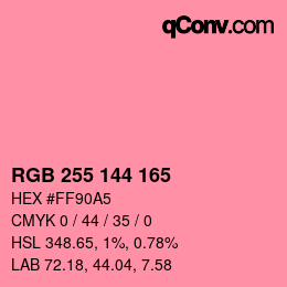 Farbcode: RGB 255 144 165 | qconv.com