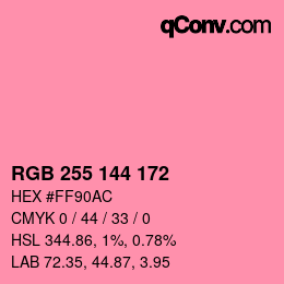 Farbcode: RGB 255 144 172 | qconv.com