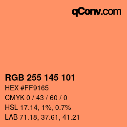 Color code: RGB 255 145 101 | qconv.com