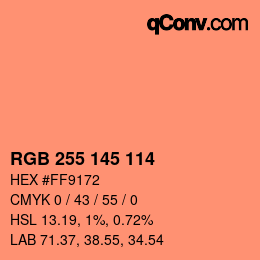 Color code: RGB 255 145 114 | qconv.com