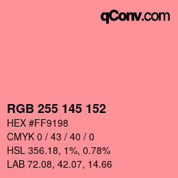 Color code: RGB 255 145 152 | qconv.com