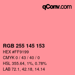 Color code: RGB 255 145 153 | qconv.com