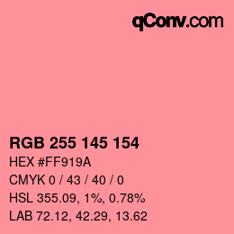 Color code: RGB 255 145 154 | qconv.com