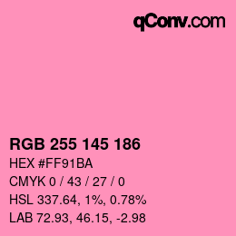 Color code: RGB 255 145 186 | qconv.com