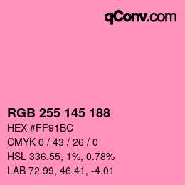 Color code: RGB 255 145 188 | qconv.com