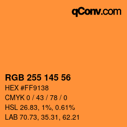 カラーコード: RGB 255 145 56 | qconv.com