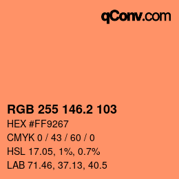 Color code: RGB 255 146.2 103 | qconv.com