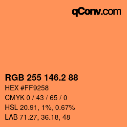 Color code: RGB 255 146.2 88 | qconv.com