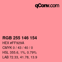 Color code: RGB 255 146 154 | qconv.com
