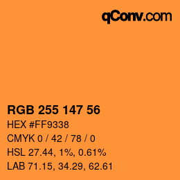 カラーコード: RGB 255 147 56 | qconv.com