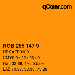 Color code: RGB 255 147 9 | qconv.com