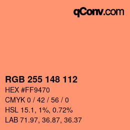 Color code: RGB 255 148 112 | qconv.com