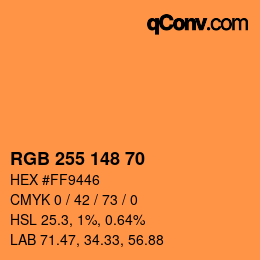 颜色代码: RGB 255 148 70 | qconv.com
