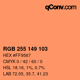 Color code: RGB 255 149 103 | qconv.com
