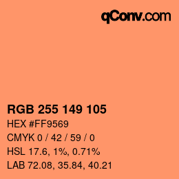 Color code: RGB 255 149 105 | qconv.com