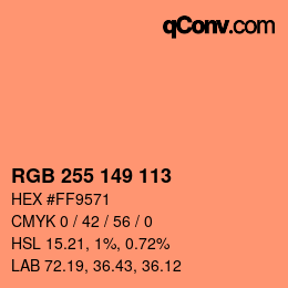 Color code: RGB 255 149 113 | qconv.com