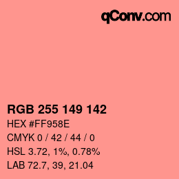 Color code: RGB 255 149 142 | qconv.com