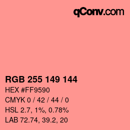 Color code: RGB 255 149 144 | qconv.com