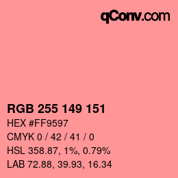 Color code: RGB 255 149 151 | qconv.com
