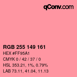 Color code: RGB 255 149 161 | qconv.com