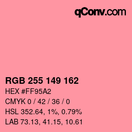 Color code: RGB 255 149 162 | qconv.com