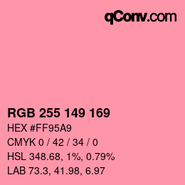 Color code: RGB 255 149 169 | qconv.com