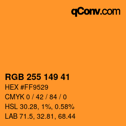 カラーコード: RGB 255 149 41 | qconv.com