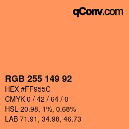Color code: RGB 255 149 92 | qconv.com