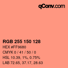 Color code: RGB 255 150 128 | qconv.com
