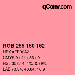 Color code: RGB 255 150 162 | qconv.com