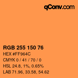 Color code: RGB 255 150 76 | qconv.com