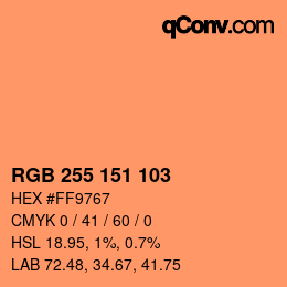 Color code: RGB 255 151 103 | qconv.com