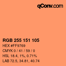 カラーコード: RGB 255 151 105 | qconv.com