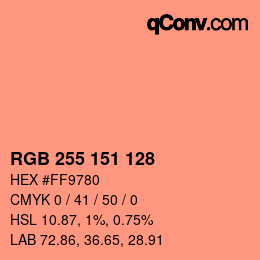 Color code: RGB 255 151 128 | qconv.com