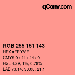 Color code: RGB 255 151 143 | qconv.com