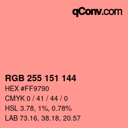 カラーコード: RGB 255 151 144 | qconv.com