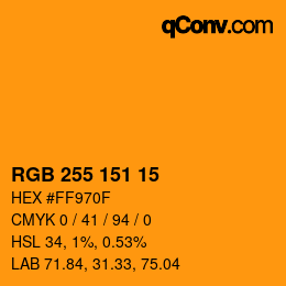 Color code: RGB 255 151 15 | qconv.com