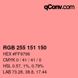 Color code: RGB 255 151 150 | qconv.com