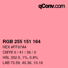Color code: RGB 255 151 164 | qconv.com