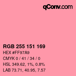 Color code: RGB 255 151 169 | qconv.com