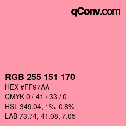 Color code: RGB 255 151 170 | qconv.com