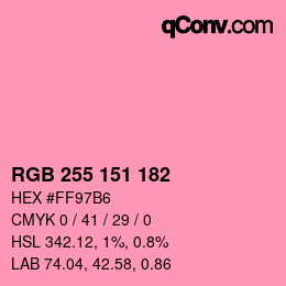 Color code: RGB 255 151 182 | qconv.com