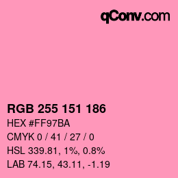 Color code: RGB 255 151 186 | qconv.com