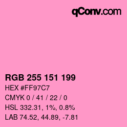 Color code: RGB 255 151 199 | qconv.com