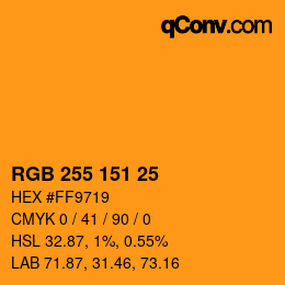 Color code: RGB 255 151 25 | qconv.com